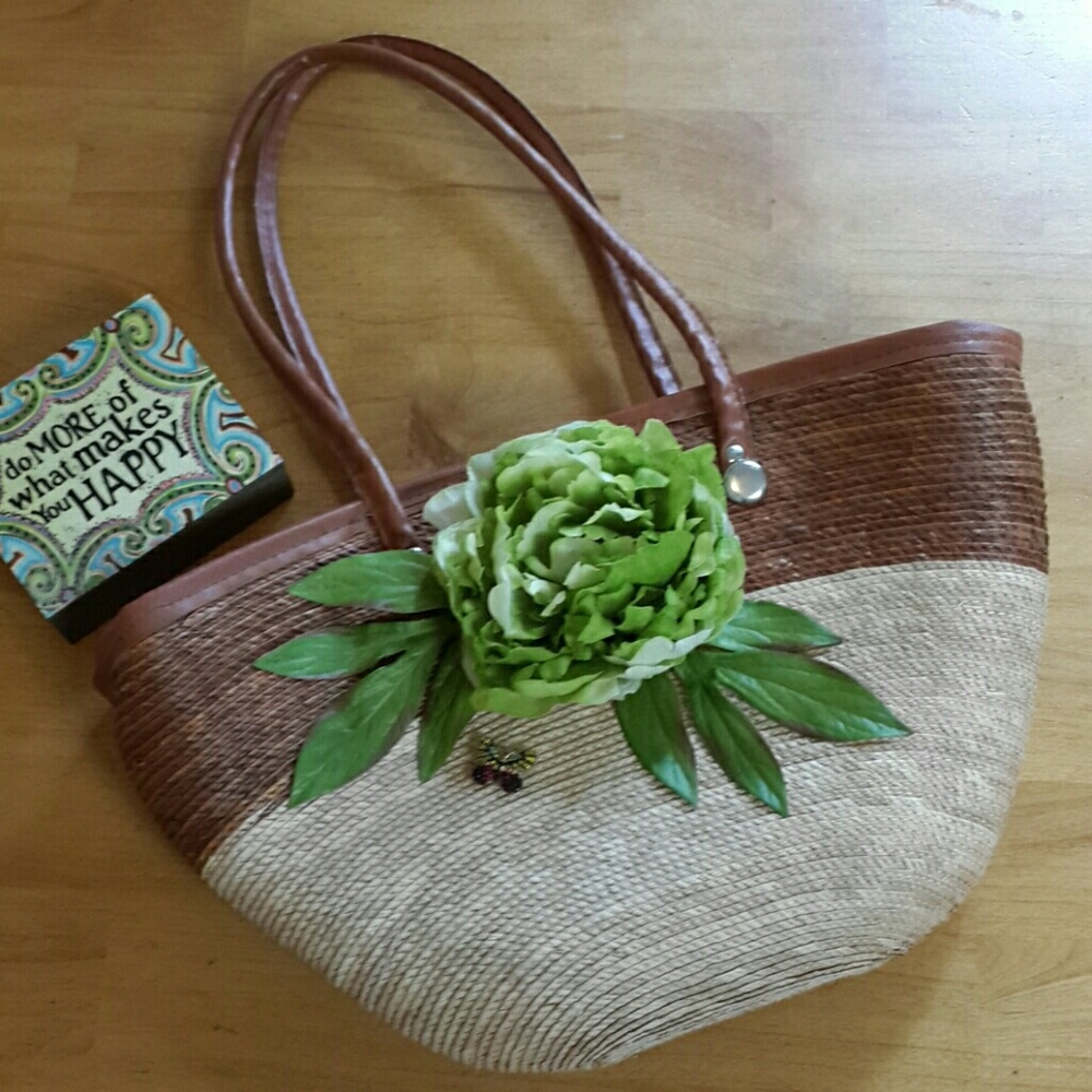 Straw Floral Purse